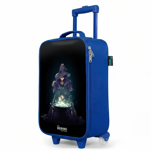 Heks - Ketel - Tover Kinderkoffer - Blauw klein -productfoto_schuin