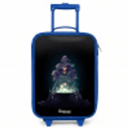 Heks - Ketel - Tover Kinderkoffer - Blauw klein -3d