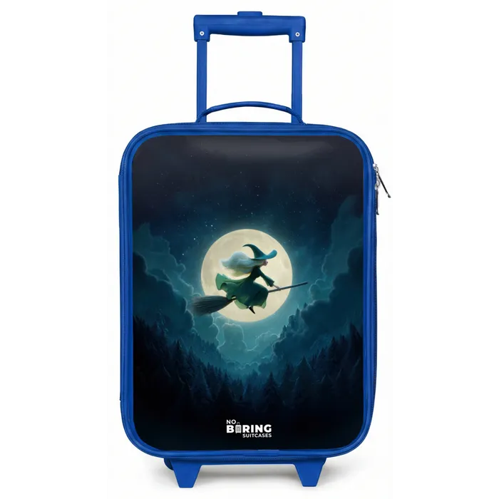 Heks in Maanlichtvlucht Kinderkoffer - Blauw klein -zz3dotto