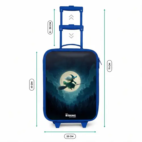 Heks in Maanlichtvlucht Kinderkoffer - Blauw klein -productfoto_formaten