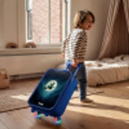 Heks in Maanlichtvlucht Kinderkoffer - Blauw klein -sfeer1