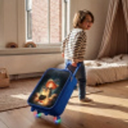 Heks met Sprankelende Toverdrank Kinderkoffer - Blauw klein -sfeer1