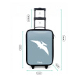 Blauw met Pteranodon dino Kinderkoffer - Zwart klein -productfoto_formaten