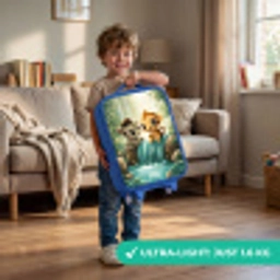 Zebra - Aapje - Waterval - Rotsen Kinderkoffer - Blauw klein -sfeer2_EN
