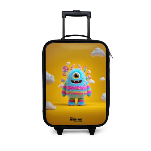 Snoep - Monster - Regenboog Kinderkoffer - Zwart klein -3d