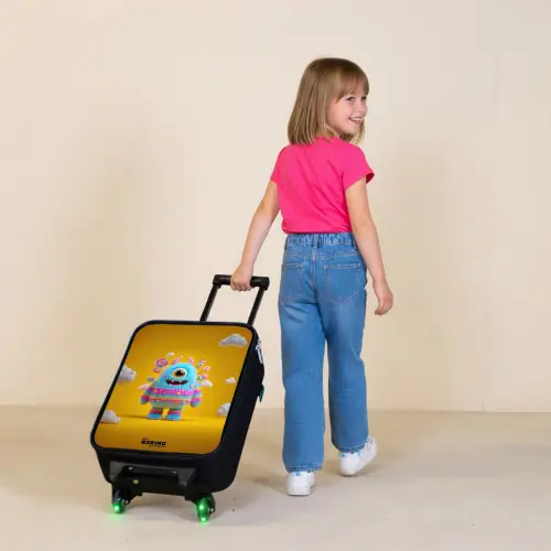 Snoep - Monster - Regenboog Kinderkoffer - Zwart klein -sfeer1