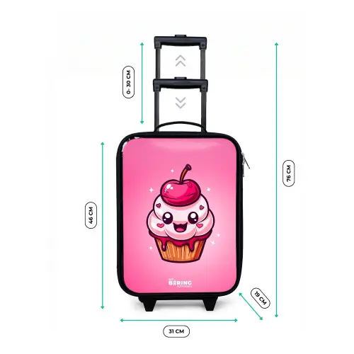 Carrie cupcake Kinderkoffer - Zwart klein -productfoto_formaten