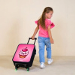 Carrie cupcake Kinderkoffer - Zwart klein -sfeer1