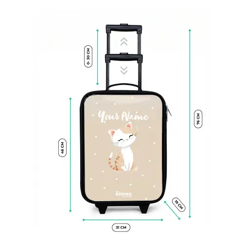 Kat omringd door beige stippen Kinderkoffer - Zwart klein -productfoto_formaten