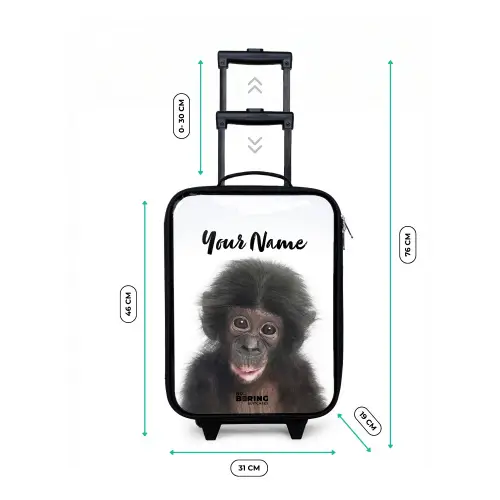 Charlie Chimp Kinderkoffer - Zwart klein -productfoto_formaten