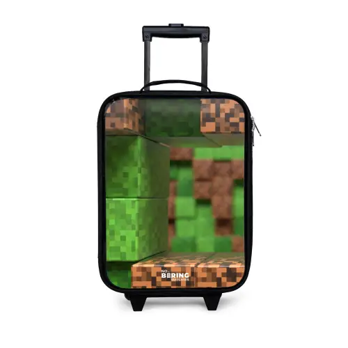 Close-up met pixelachtige blokken Kinderkoffer - Zwart klein -3d