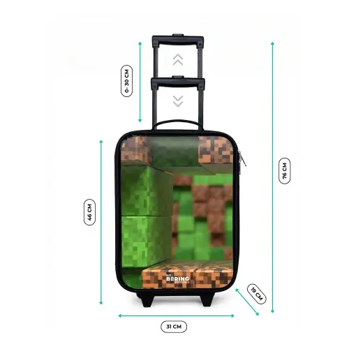Close-up met pixelachtige blokken Kinderkoffer - Zwart klein -productfoto_formaten