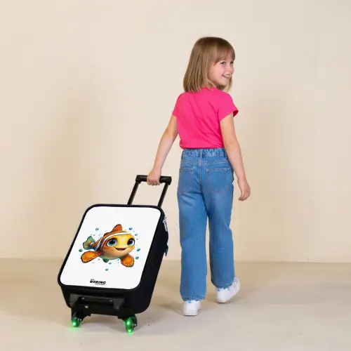 Clownvis met bellen op witte achtergrond Kinderkoffer - Zwart klein -sfeer1