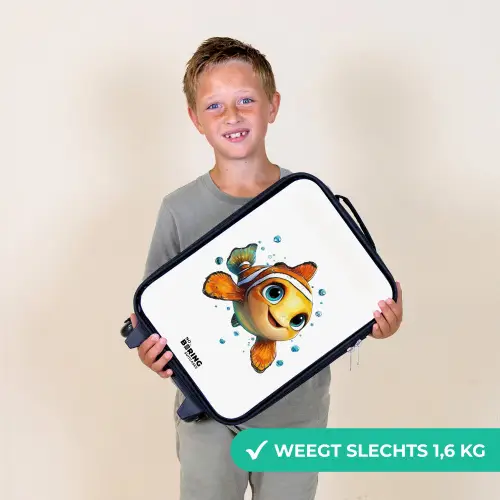 Clownvis met bellen op witte achtergrond Kinderkoffer - Zwart klein -sfeer4_NL