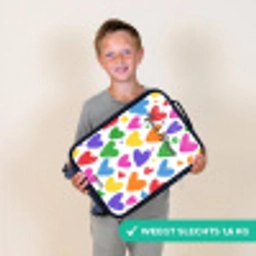Gekleurde hartjes Kinderkoffer - Zwart klein -sfeer4_NL