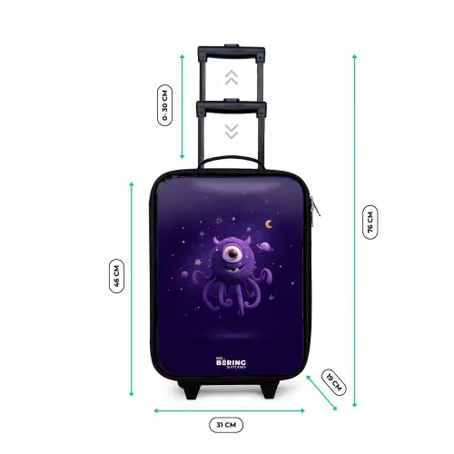 Kosmisch tentakelmonster Kinderkoffer - Zwart klein -productfoto_formaten