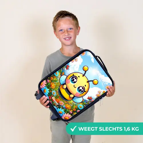 Schattige bij tussen de bloemen Kinderkoffer - Zwart klein -sfeer4_NL