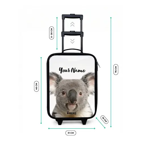 Schattige Koala Beer Kinderkoffer - Zwart klein -productfoto_formaten