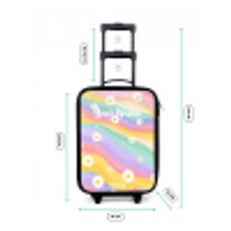 Madeliefjes op regenboogachtergrond Kinderkoffer - Zwart klein -productfoto_formaten