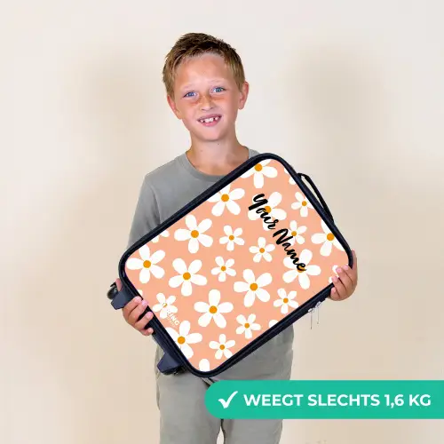 Madeliefjesmania perzik Kinderkoffer - Zwart klein -sfeer4_NL