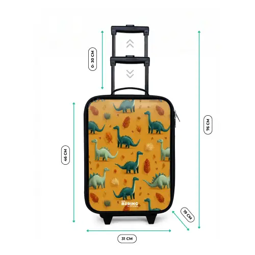 Dino - Dieren - Patroon Kinderkoffer - Zwart klein -productfoto_formaten