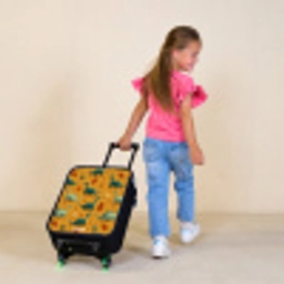 Dino - Dieren - Patroon Kinderkoffer - Zwart klein -sfeer1