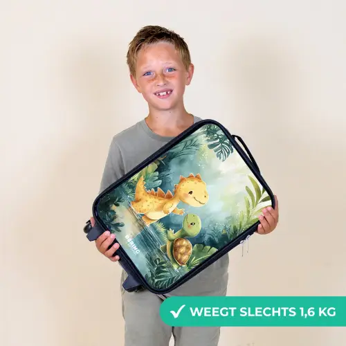 Dino - Schildpad - Jungle Kinderkoffer - Zwart klein -sfeer4_NL