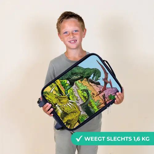 Dino's bij een vulkaan Kinderkoffer - Zwart klein -sfeer4_NL