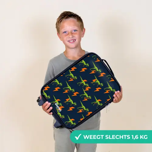 Dinos - Bliksem - Dieren - Blauw Kinderkoffer - Zwart klein -sfeer4_NL