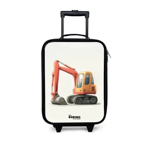 Graafmachine - Getekend - Oranje Kinderkoffer - Zwart klein -3d
