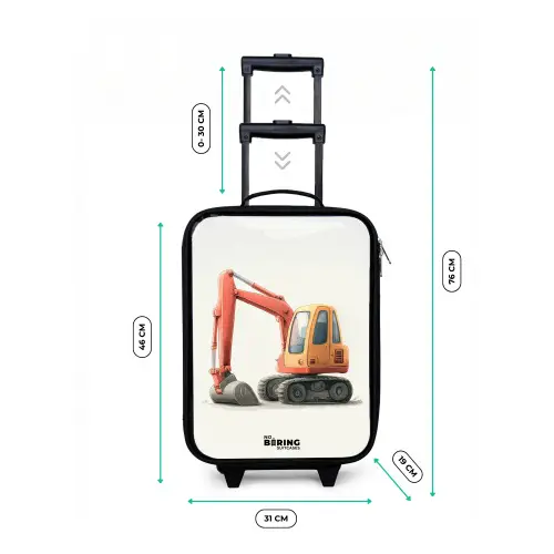 Graafmachine - Getekend - Oranje Kinderkoffer - Zwart klein -productfoto_formaten