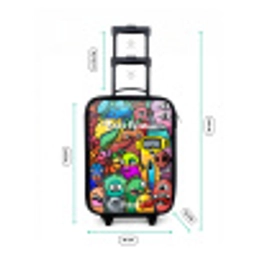 Expressief en druk patroon met monsters Kinderkoffer - Zwart klein -productfoto_formaten
