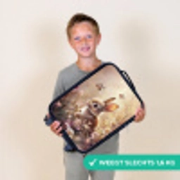 Bloemen - Bruin - Konijntje - Vlinder Kinderkoffer - Zwart klein -sfeer4_NL