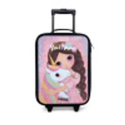 Meisje - Eenhoorn - Glitter Kinderkoffer - Zwart klein -3d