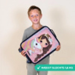 Meisje - Eenhoorn - Glitter Kinderkoffer - Zwart klein -sfeer4_NL