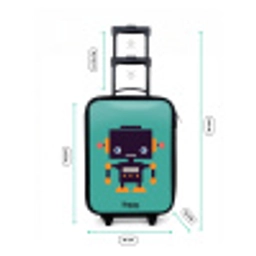Groene robot Kinderkoffer - Zwart klein -productfoto_formaten