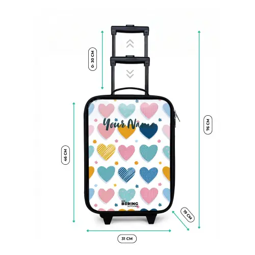 Hartenpatroon Kinderkoffer - Zwart klein -productfoto_formaten