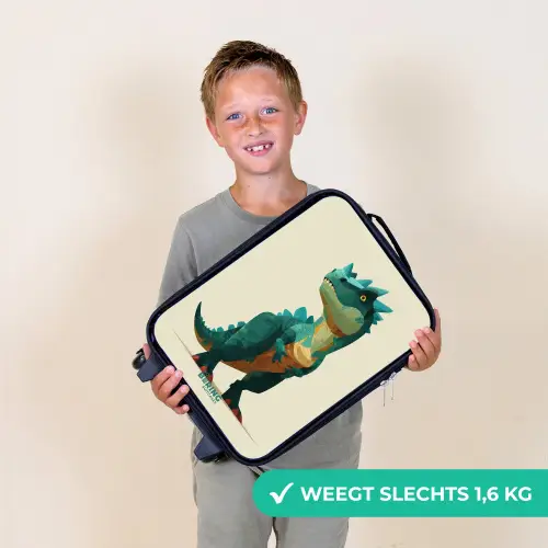 Gehoornde dino met scherpe blik Kinderkoffer - Zwart klein -sfeer4_NL