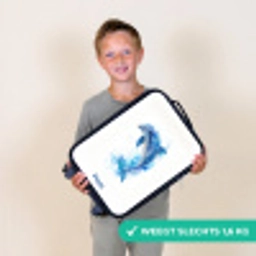Springende blauwe dolfijn Kinderkoffer - Zwart klein -sfeer4_NL