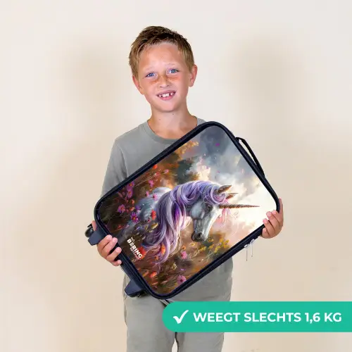 Lavendel lentehoorn Kinderkoffer - Zwart klein -sfeer4_NL
