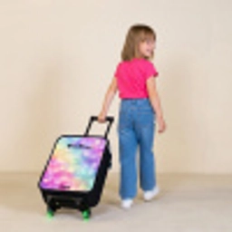 Licht - Regenboog - Hartjes Kinderkoffer - Zwart klein -sfeer1