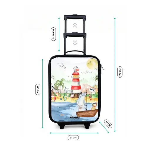 Vuurtoren met allemaal dieren Kinderkoffer - Zwart klein -productfoto_formaten