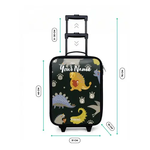 Liefdevolle dinosaurus Kinderkoffer - Zwart klein -productfoto_formaten