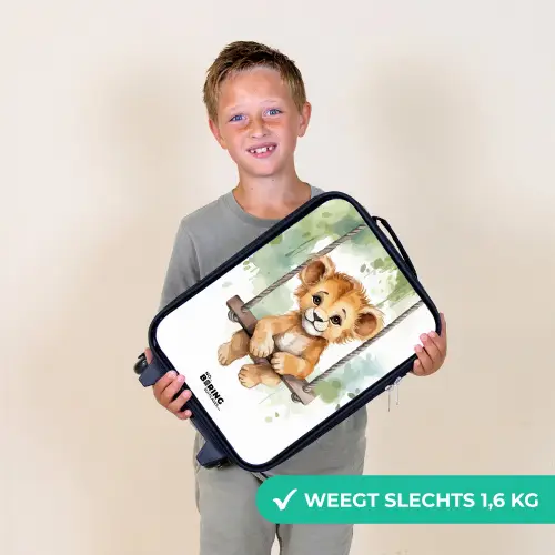 Lucas leeuw Kinderkoffer - Zwart klein -sfeer4_NL