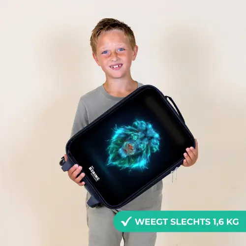 Lichtgevende leeuw Kinderkoffer - Zwart klein -sfeer4_NL