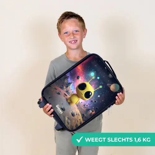 Vrolijk buitenaards wezentje Kinderkoffer - Zwart klein -sfeer4_NL