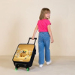 Monster - Wezen - Bloem - Geel Kinderkoffer - Zwart klein -sfeer1