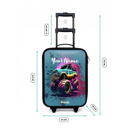 Monster Wheels Kinderkoffer - Zwart klein -productfoto_formaten