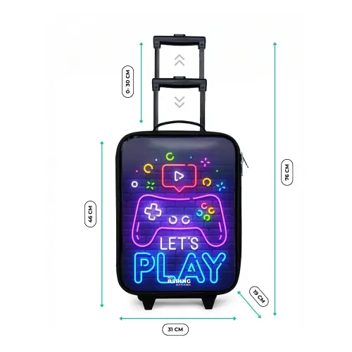 Neoncontroller tegen een bakstenen muur Kinderkoffer - Zwart klein -productfoto_formaten