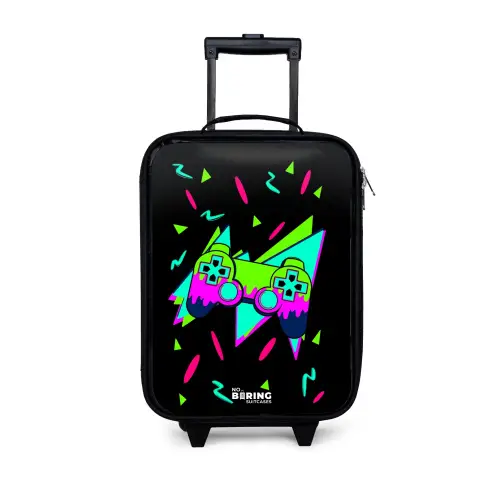 Neon controller op zwart Kinderkoffer - Zwart klein -3d